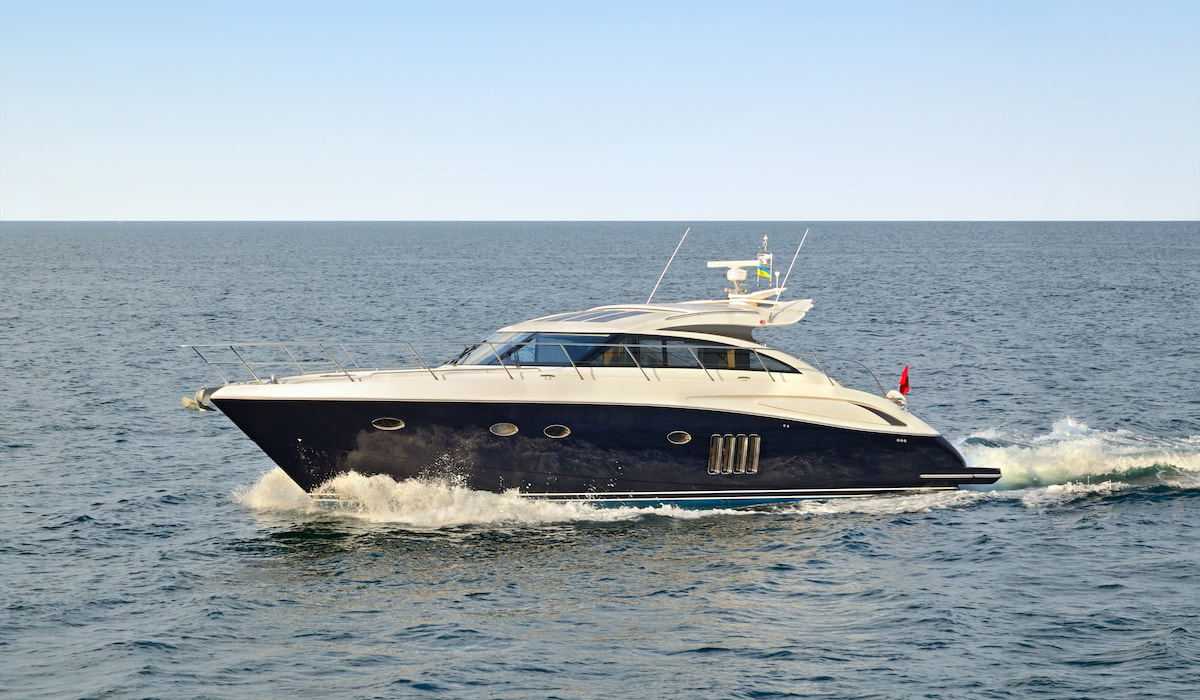 Luxury motor yatch in a sea