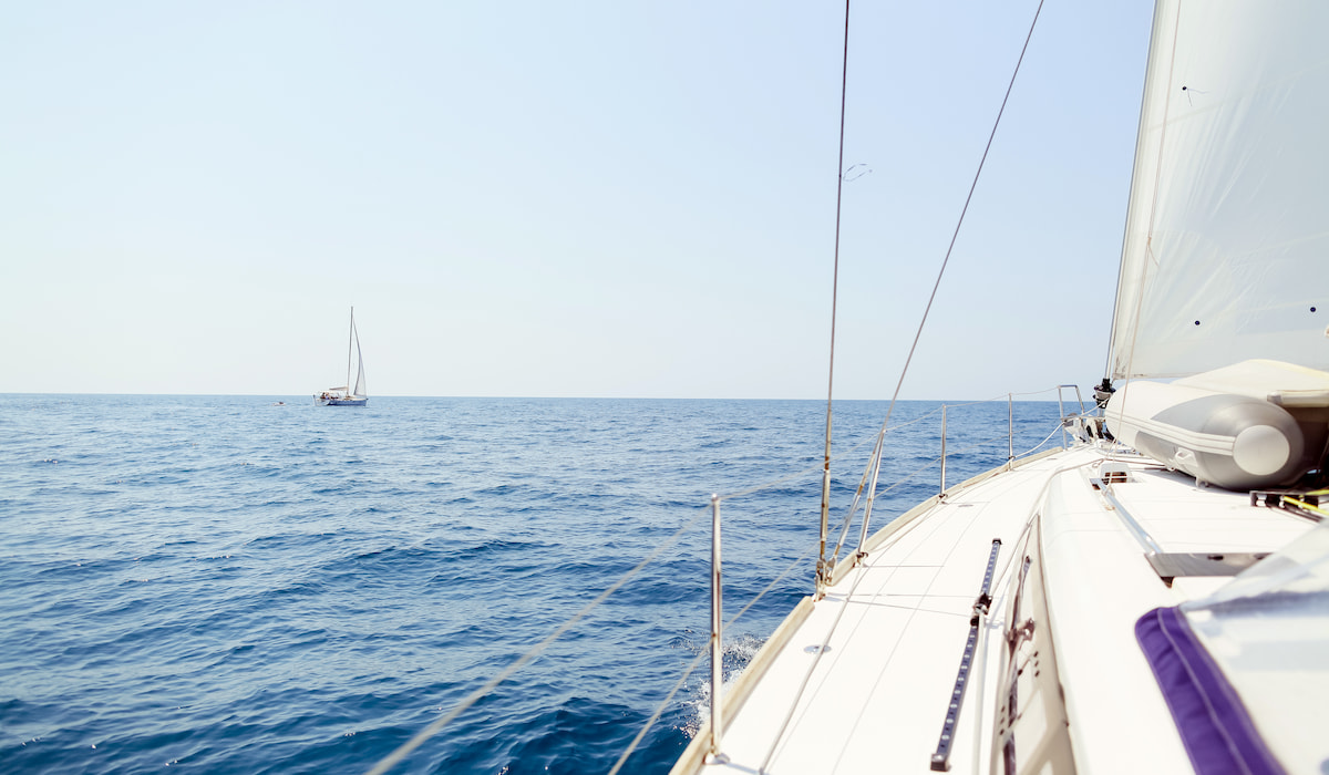 yacht open sea view background